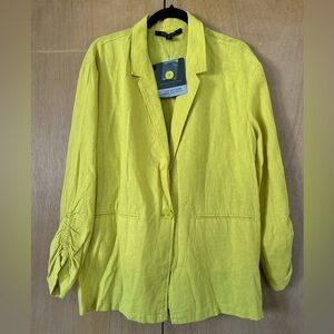 Marc New York Lemon Yellow Linen-Blend Blazer